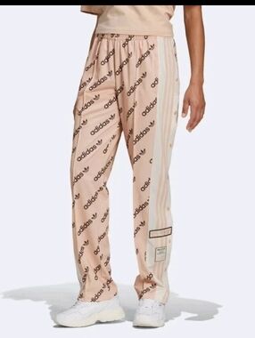 Adidas Womens Halo Blush ADIBREAK Snap Button Track Pants Size Small